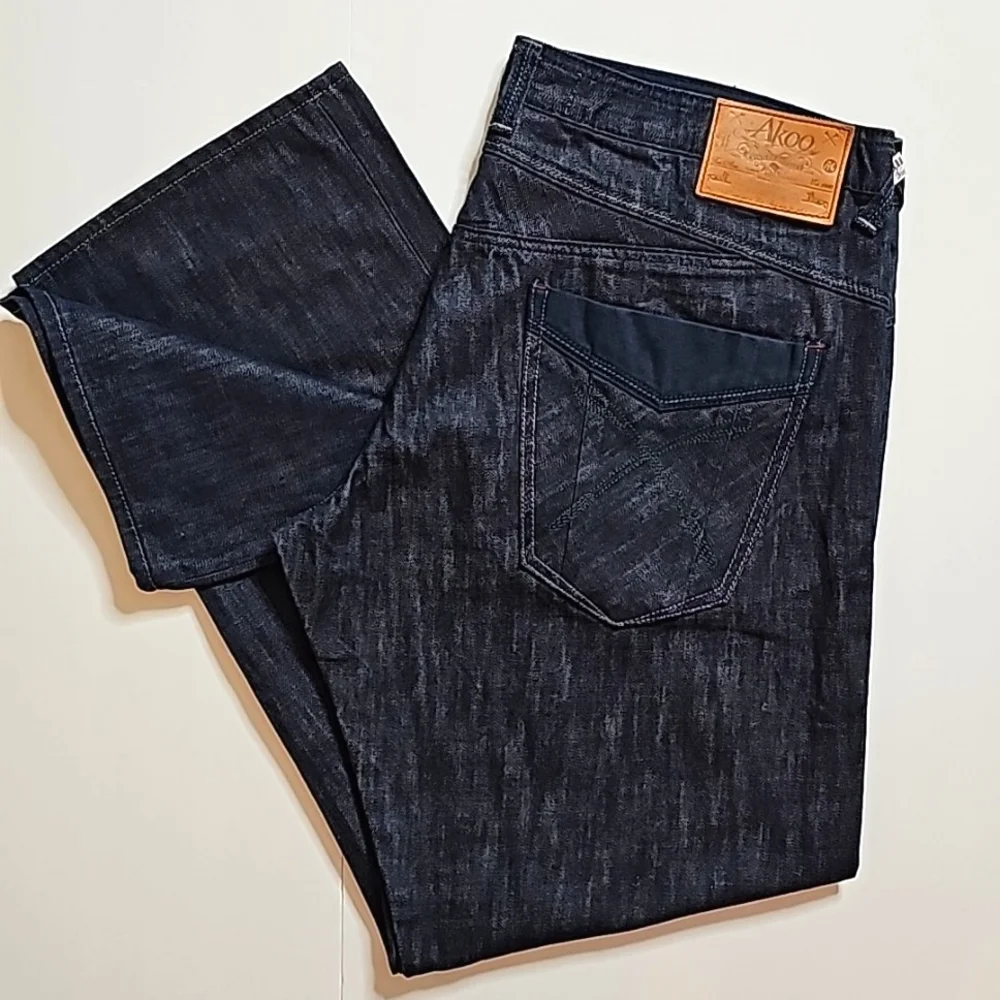 Akoo Blue Jeans. Quality Denim Collection. Men's Size: Waist 42x34 Inseam.
